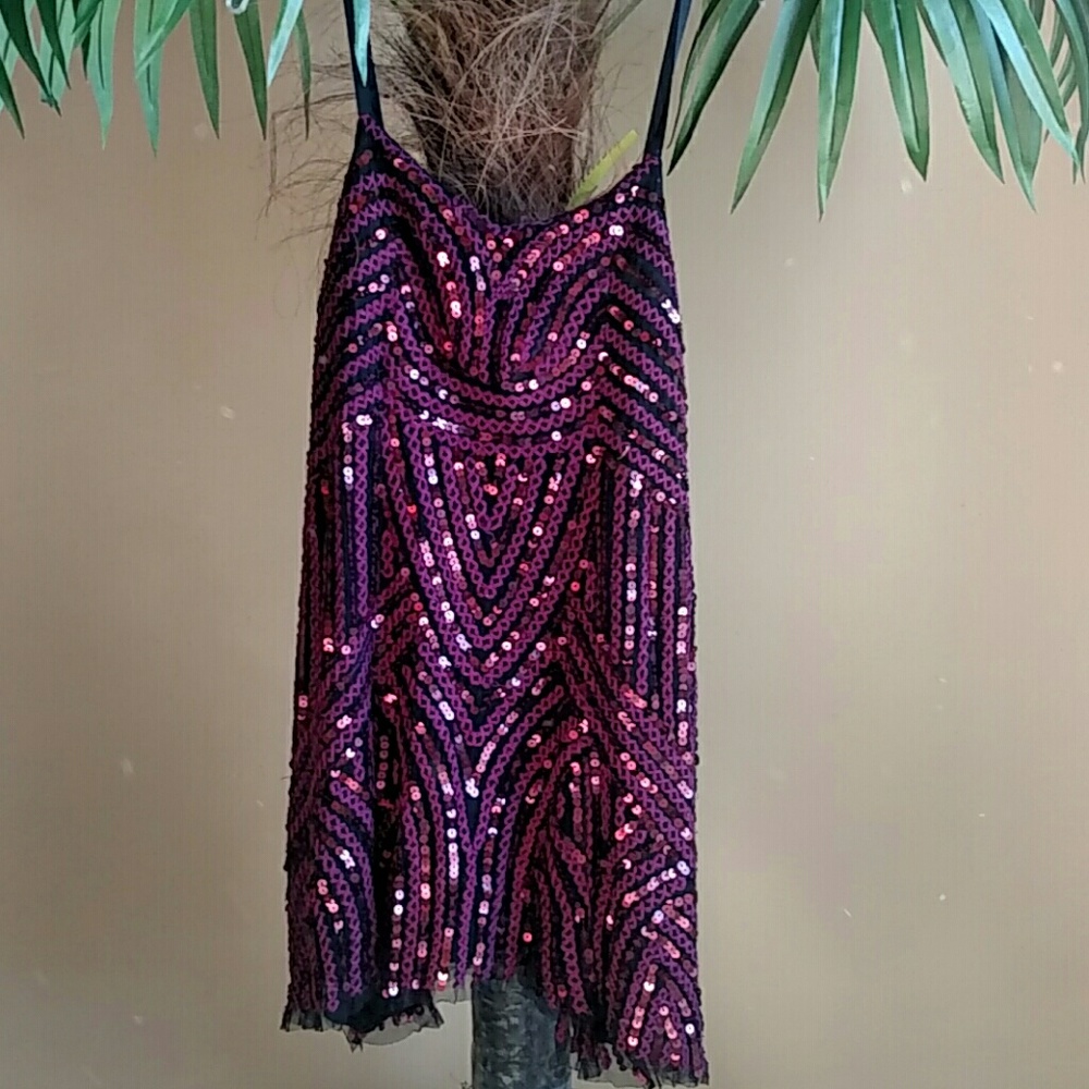 Free People hot pink sequin dress